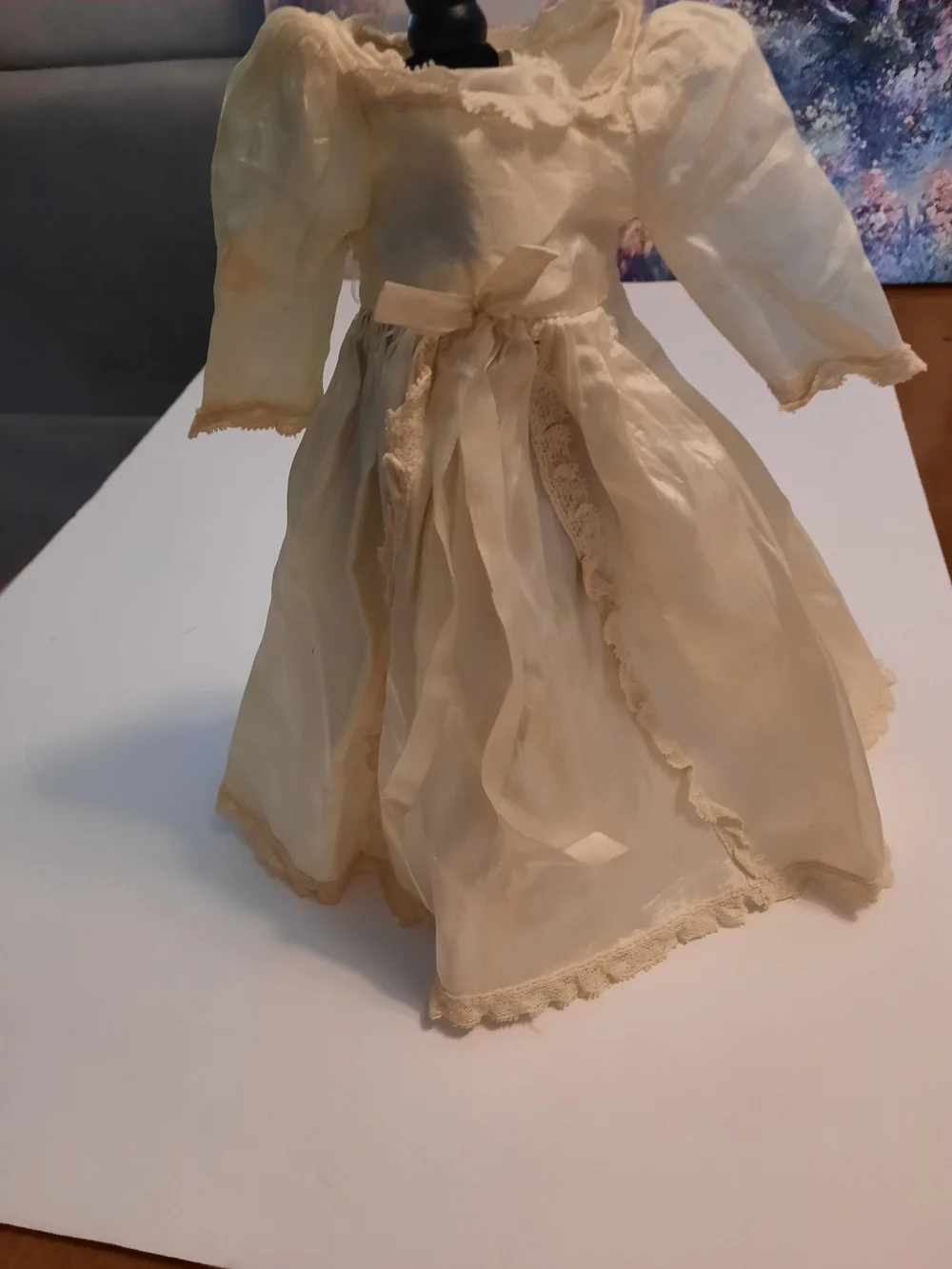 Vintage Ivory Doll Dress with Full Skirt
